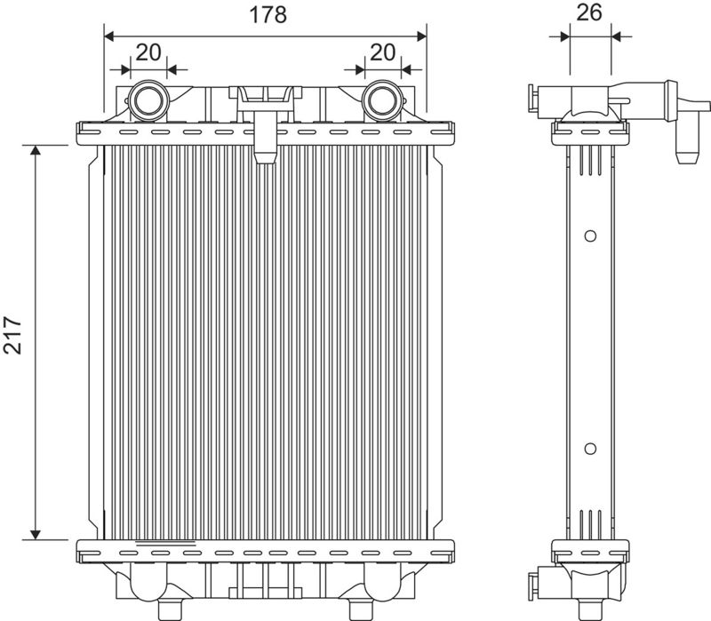 Radiator, engine cooling