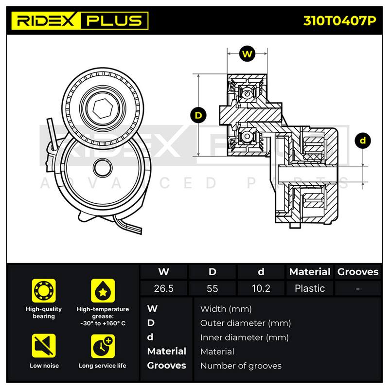 Tensioner Pulley, V-ribbed belt