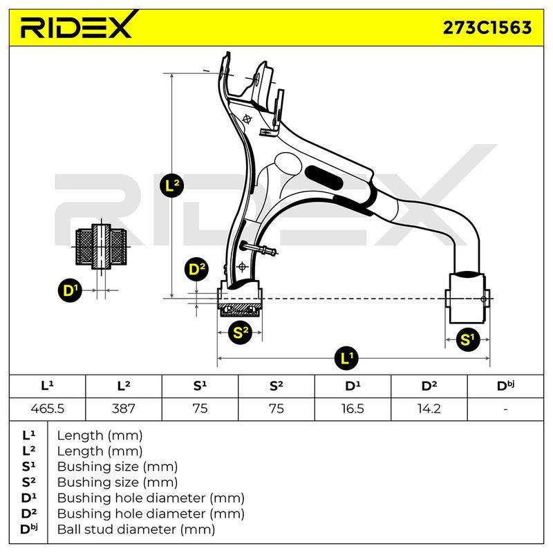 Control/Trailing Arm, wheel suspension