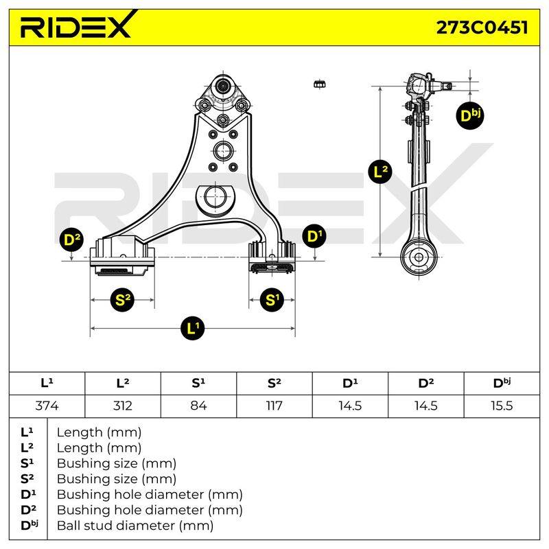 Control/Trailing Arm, wheel suspension