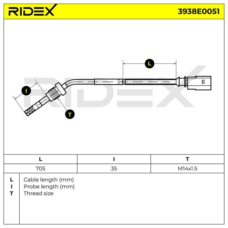 Sensor, exhaust gas temperature
