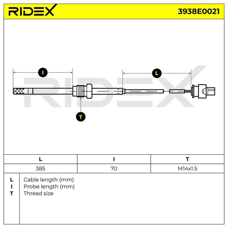 Sensor, exhaust gas temperature