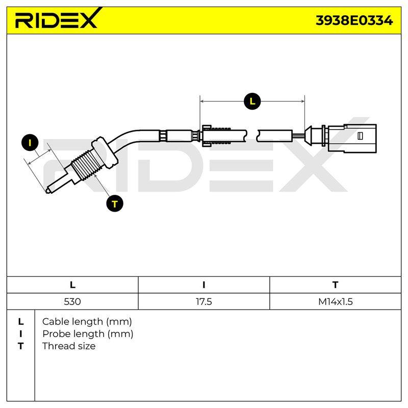 Sensor, exhaust gas temperature