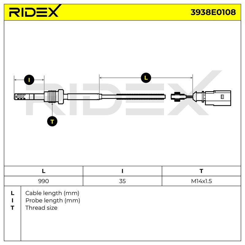 Sensor, exhaust gas temperature