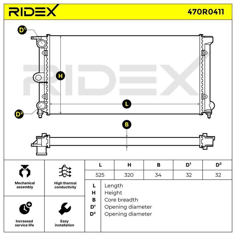 Radiator, engine cooling