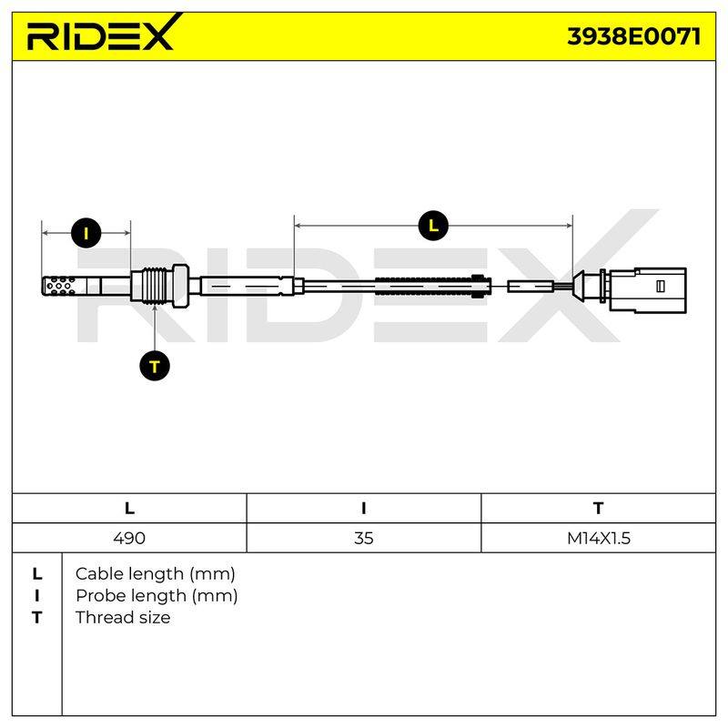Sensor, exhaust gas temperature