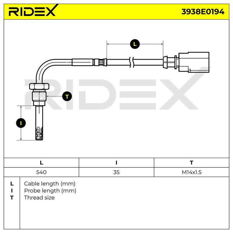 Sensor, exhaust gas temperature
