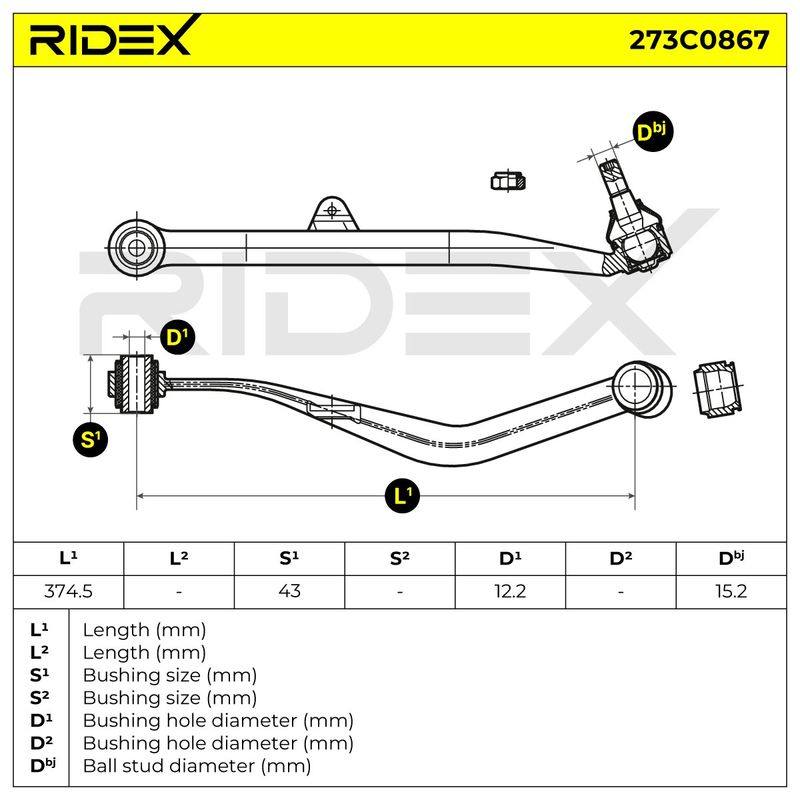 Control/Trailing Arm, wheel suspension