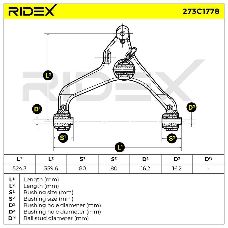 Control/Trailing Arm, wheel suspension
