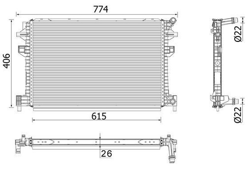 [SUPP-287-CIR30000P] Radiator, engine cooling