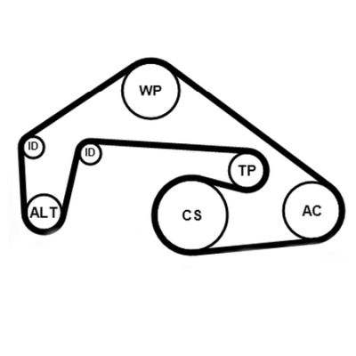 Water Pump + V-ribbed Belt Kit