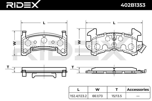 [SUPP-6358-402B1353] Brake Pad Set, disc brake