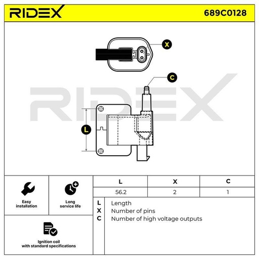 [SUPP-6358-689C0128] Ignition Coil