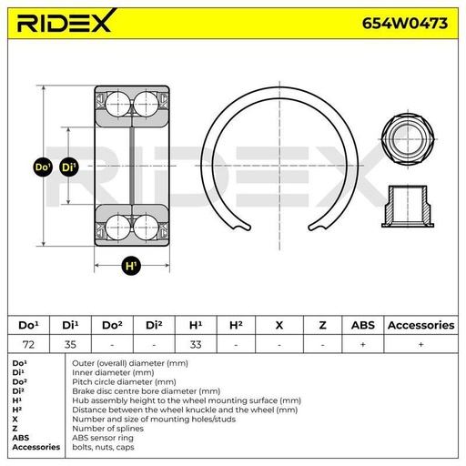 [SUPP-6358-654W0473] Wheel Bearing Kit