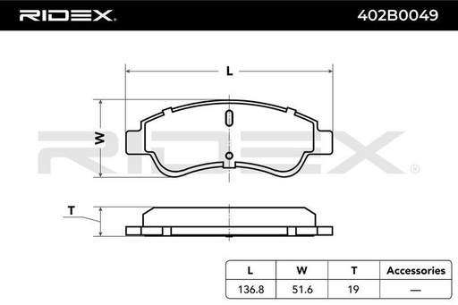 [SUPP-6358-402B0049] Brake Pad Set, disc brake