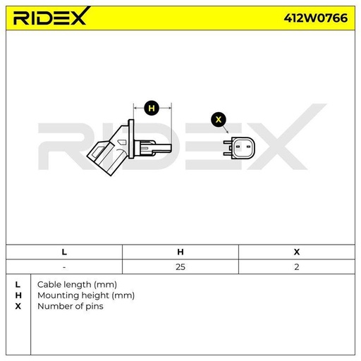 [SUPP-6358-412W0766] Sensor, wheel speed