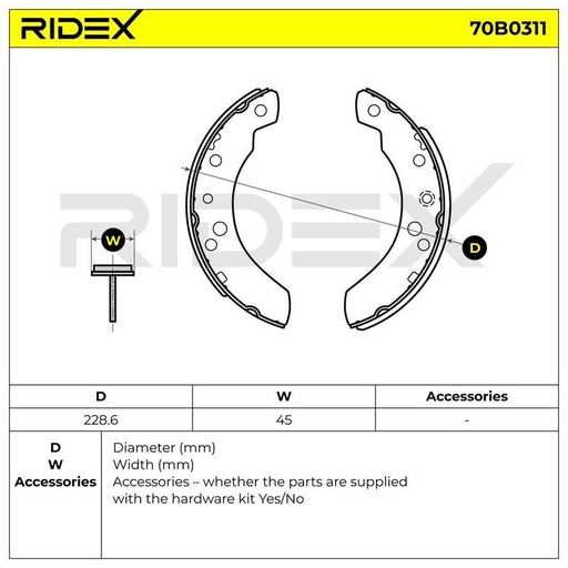 [SUPP-6358-70B0311] Brake Shoe Set