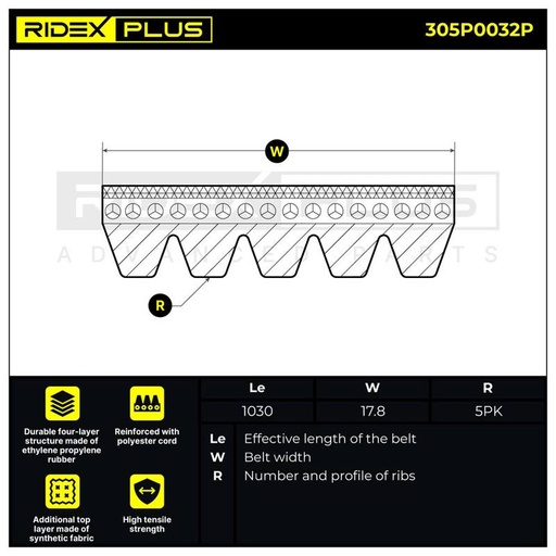 [SUPP-6358-305P0032P] V-ribbed Belt