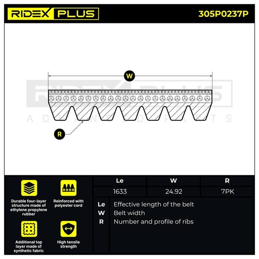 [SUPP-6358-305P0237P] V-ribbed Belt