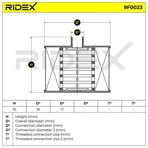 [FIL-FUE-RID-PEU-NEW-0016] Fuel Filter