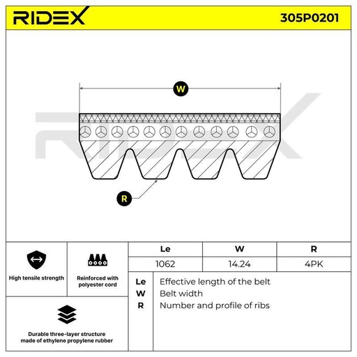 [SUPP-6358-305P0201] V-ribbed Belt
