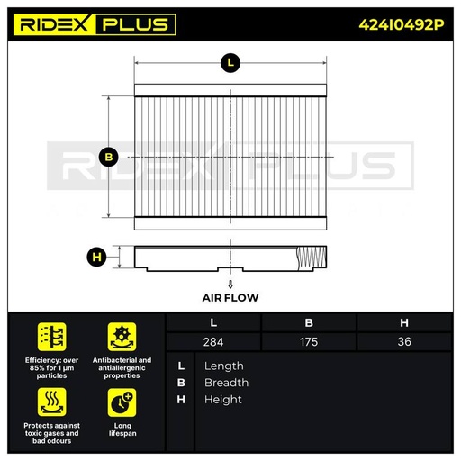 [SUPP-6358-424I0492P] Filter, cabin air