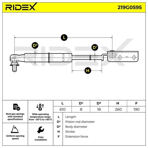 Gas Spring, boot/cargo area