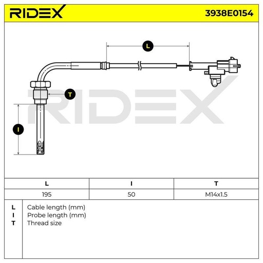Sensor, exhaust gas temperature