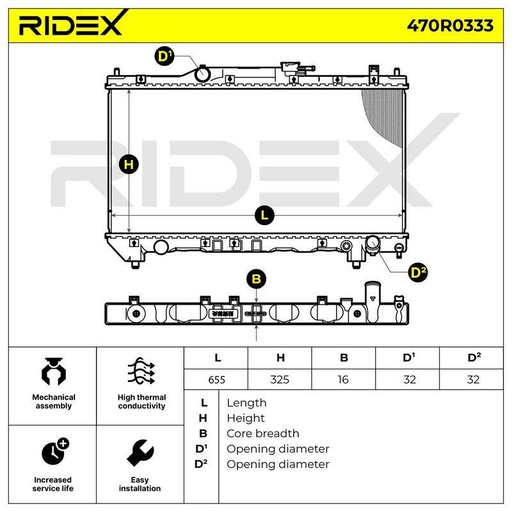 [SUPP-6358-470R0333] Radiator, engine cooling