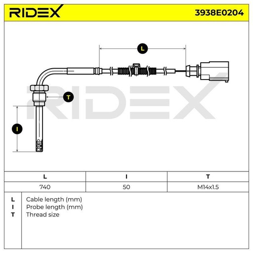 Sensor, exhaust gas temperature