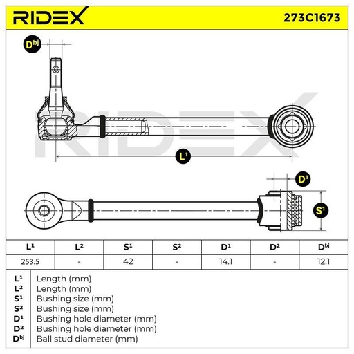 Control/Trailing Arm, wheel suspension