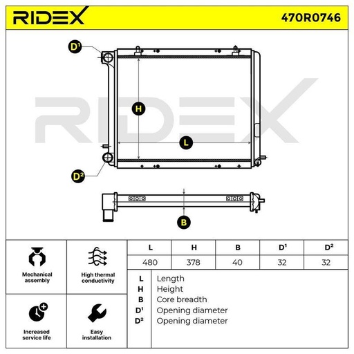 Radiator, engine cooling