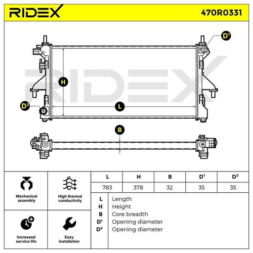 [SUPP-6358-470R0331] Radiator, engine cooling