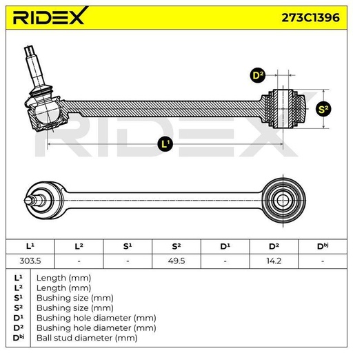 Control/Trailing Arm, wheel suspension