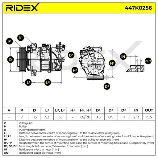 [SUPP-6358-447K0256] Compressor, air conditioning