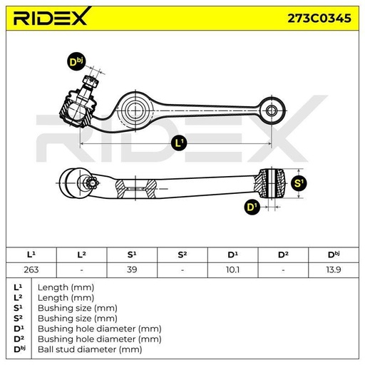 [SUPP-6358-273C0345] Control/Trailing Arm, wheel suspension