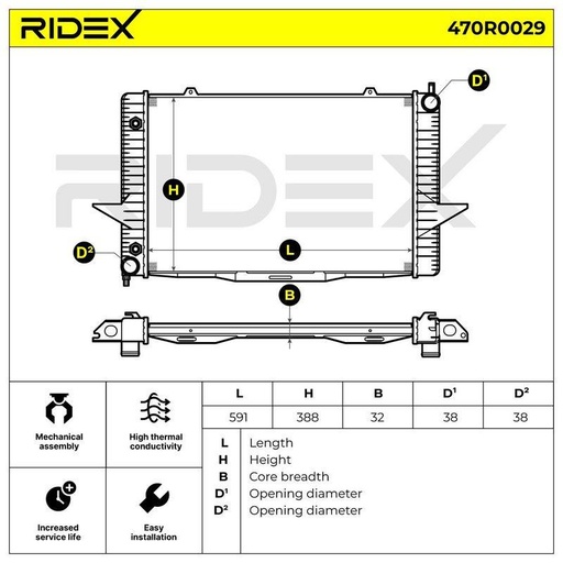 Radiator, engine cooling