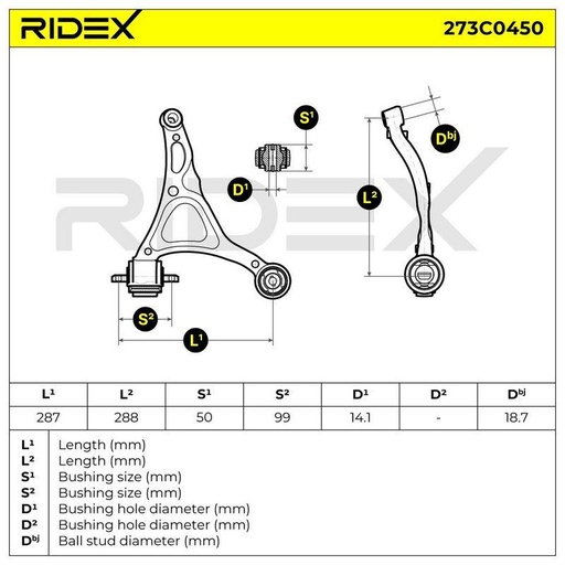 Control/Trailing Arm, wheel suspension
