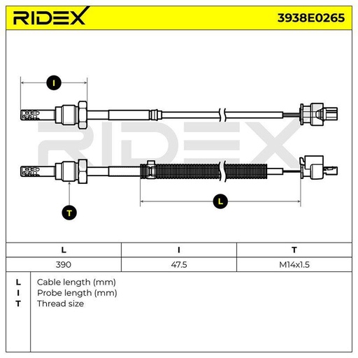 Sensor, exhaust gas temperature