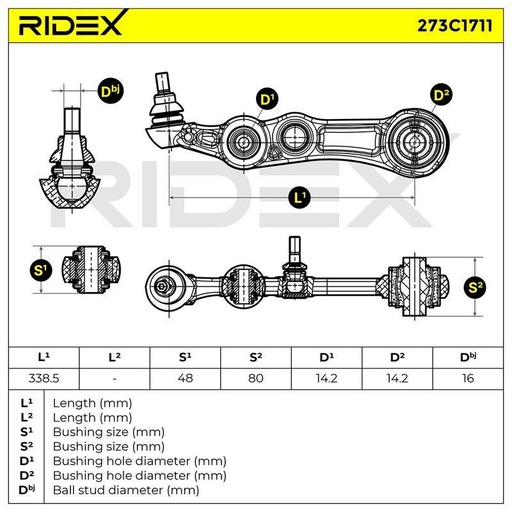 Control/Trailing Arm, wheel suspension