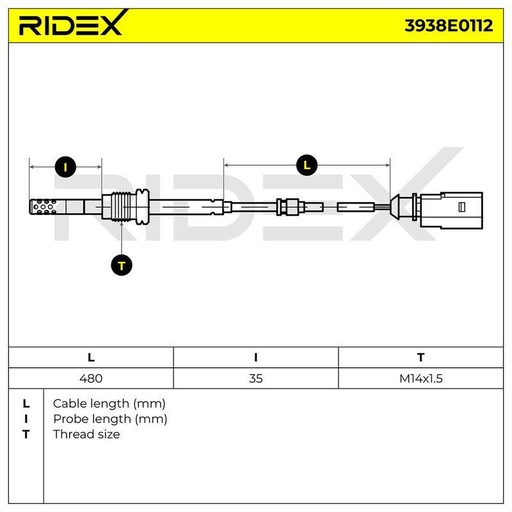 Sensor, exhaust gas temperature