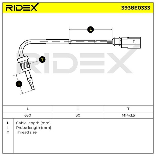 Sensor, exhaust gas temperature