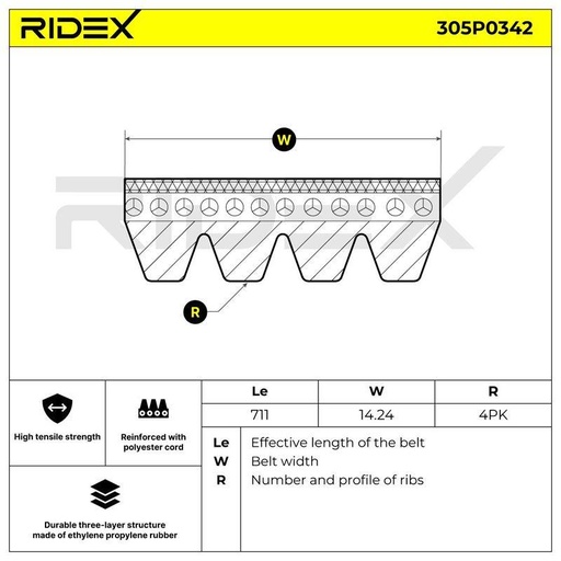 [SUPP-6358-305P0342] V-ribbed Belt