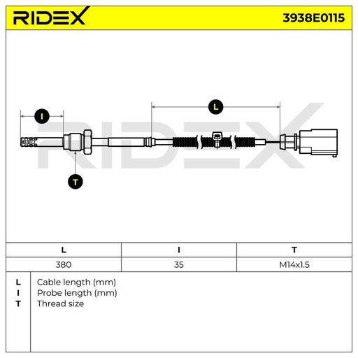 Sensor, exhaust gas temperature