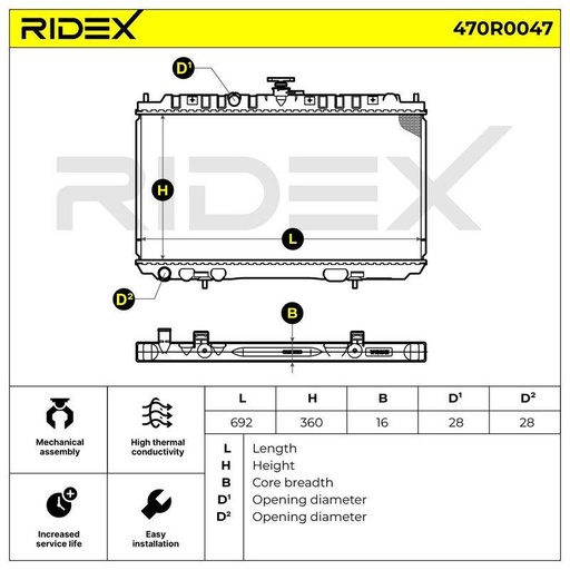 Radiator, engine cooling