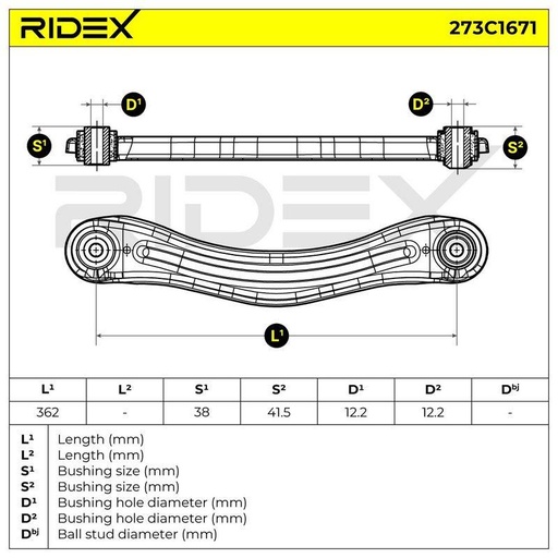 [SUPP-6358-273C1671] Control/Trailing Arm, wheel suspension