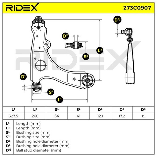 Control/Trailing Arm, wheel suspension