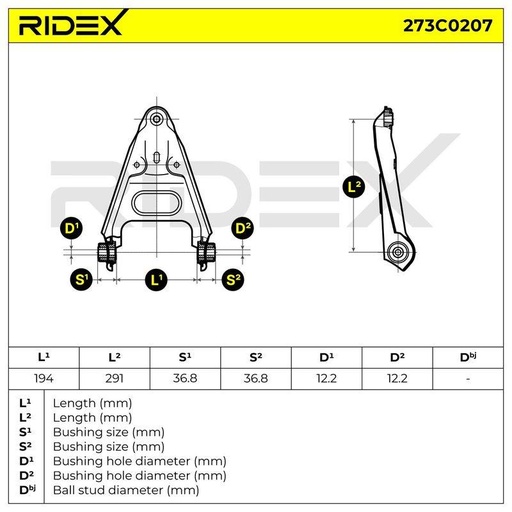 [SUPP-6358-273C0207] Control/Trailing Arm, wheel suspension