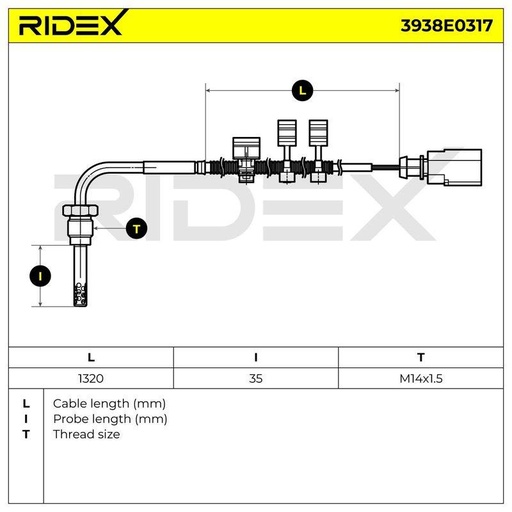 Sensor, exhaust gas temperature