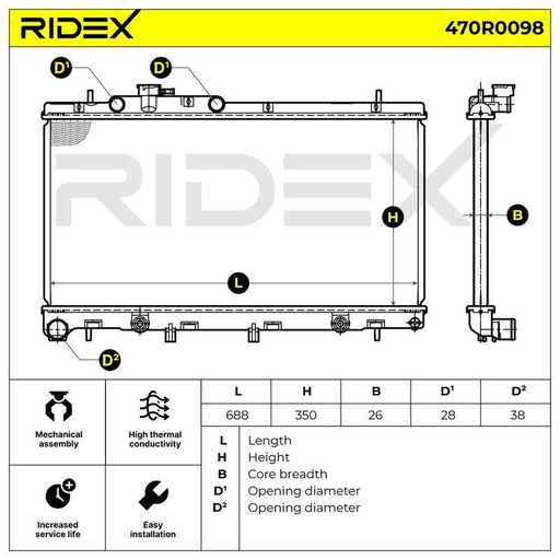 Radiator, engine cooling